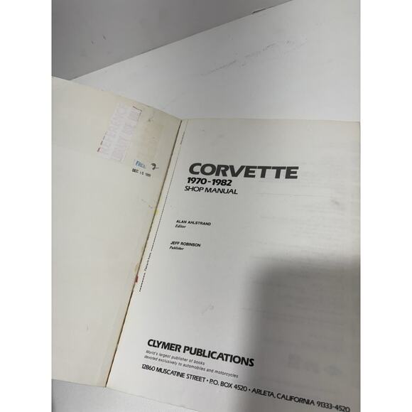 Clymer Corvette 1970 - 1982 Car Repair Maintenance Troubleshooting Shop Manual - Picture 5 of 7